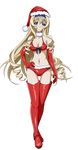  blonde_hair blue_eyes blue_hairband boots bra breasts cecilia_alcott cleavage drill_hair elbow_gloves full_body gloves hairband hat highres infinite_stratos long_hair looking_at_viewer medium_breasts navel panties red_bra red_footwear red_gloves red_hat red_legwear red_panties santa_bra santa_gloves santa_hat santa_panties smile solo thigh_boots thighhighs transparent_background underwear 