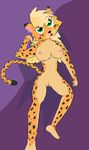  2016 absurd_res anthro bed breasts cheetah digital_media_(artwork) e-01_(artist) feline female fur hair hi_res looking_at_viewer mammal nipples nude on_bed open_mouth pussy simple_background solo tabitha teeth 