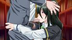  1boy 1girl belt black_hair book butcha-u censored collared_shirt cum cum_in_mouth fellatio game_cg hairband hand_on_another's_head hand_on_head highres indoors kurosu_reina library long_hair long_sleeves looking_at_another meikoku_gakuen_jutai_hen:_onegaishimasu......_sensei_no_seieki_de,_watashi-tachi_wo_tasukete_hoshiin_desu! mosaic_censoring oral penis pink_eyes school_uniform shiny shiny_hair solo_focus standing testicles unzipped upper_body 