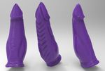  2015 3d_(artwork) animal_genitalia animal_penis digital_media_(artwork) dildo disembodied_penis dragon erection knot lizard male model penis purple_penis reptile salireths scalie sex_toy simple_background skyboxmonster_(character) solo urethra white_background 