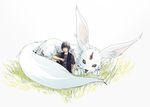  animal artist_request black_hair carbuncle_(final_fantasy) final_fantasy final_fantasy_xv hood hoodie horn noctis_lucis_caelum 