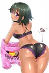  ass bad_id bad_pixiv_id bikini black_hair blush brazil brazilian breasts dark_skin idolmaster idolmaster_cinderella_girls looking_back medium_breasts mio_(mgr300) natalia_(idolmaster) open_mouth portuguese purple_eyes shirt_removed short_hair solo swimsuit 