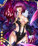  breasts female kagami_hirotaka large_breasts nail_polish oboro_(taimanin_asagi) pelvic_curtain purple_hair solo taimanin_asagi taimanin_asagi_battle_arena 