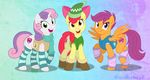  2016 apple_bloom_(mlp) bow brian_mcpherson clothing cutie_mark cutie_mark_crusaders_(mlp) earth_pony equine female feral friendship_is_magic green_eyes group hair hat horn horse leg_warmers legwear looking_at_viewer mammal multicolored_hair my_little_pony open_mouth pegasus pony purple_eyes purple_hair red_hair scarf scootaloo_(mlp) smile striped_legwear stripes sweetie_belle_(mlp) two_tone_hair unicorn wings 