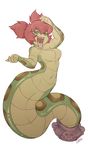  blue_eyes fangs female forked_tongue gunmouth hair red_hair reptile scalie shantae_(series) snake solo tongue tongue_out tuki wide_hips yellow_sclera 