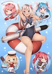  :d ahoge back bad_id bad_pixiv_id blonde_hair blue_eyes blue_hair book breasts chibi covered_navel crop_top fang flower glasses hair_flower hair_ornament hair_ribbon hairpin hat highres i-168_(kantai_collection) i-19_(kantai_collection) i-58_(kantai_collection) i-8_(kantai_collection) inaba_sunimi kantai_collection large_breasts lifebuoy long_hair looking_at_viewer looking_back low_twintails multiple_girls name_tag neckerchief old_school_swimsuit one-piece_swimsuit one-piece_tan open_mouth peaked_cap pink_hair ponytail red-framed_eyewear red_eyes red_hair ribbon ro-500_(kantai_collection) sailor_collar sandals school_swimsuit school_uniform semi-rimless_eyewear serafuku short_hair sitting smile star star-shaped_pupils swimsuit swimsuit_under_clothes symbol-shaped_pupils tan tanline thighhighs torpedo twintails under-rim_eyewear white_legwear x_hair_ornament 