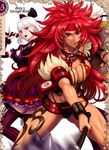  2girls breasts fighting large_breasts long_hair mace multiple_girls purple_eyes queen&#039;s_blade queen's_blade red_hair risty smile snow_white_(queen&#039;s_blade) snow_white_(queen's_blade) standing tattoo weapon white_hair 