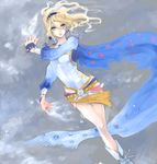  blonde_hair blue_eyes bow cape choker detached_sleeves dissidia_012_final_fantasy dissidia_final_fantasy earrings elbow_gloves final_fantasy final_fantasy_vi gloves hair_ribbon jewelry long_hair pantyhose pink_bow ponytail ribbon seto_(sepcloud) solo tina_branford 