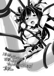  absurdres greyscale hair_ornament highres long_hair monochrome neptune_(series) open_mouth restrained shinjitsu_(true_ride) solo tears tentacles torn_clothes uni_(choujigen_game_neptune) 