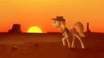  braeburn_(mlp) desert equine horse male mammal marsminer my_little_pony pony solo sunset 
