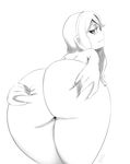  1girl ass from_behind grope himouto!_umaru-chan huge_ass monochrome nude smirk solo symbol-shaped_pupils tachibana_sylphynford 