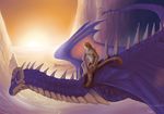  ambiguous_gender cougar dragon feline flying male mammal rosgorn_(character) shinigamisquirrel sunset tirlix_(character) 