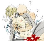  2boys abs anal blonde_hair blush drooling genos male_focus multiple_boys muscle nao(artist) one-punch_man saitama_(one-punch_man) saliva sex wince yaoi 