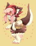 artist_request furry inumimi-syndrome long_hair open_mouth pink_eyes pink_hair twintails 