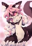  artist_request cat furry inumimi-syndrome long_hair one_eye_closed pink_eyes tongue twintails 