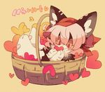  apple artist_request cat eating furry inumimi-syndrome long_hair pink_eyes pink_hair 