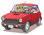  :d anchovy anzio_school_uniform autobianchi autobianchi_a112_abarth bangs beret blonde_hair blue_hat car carpaccio driving girls_und_panzer green_hair ground_vehicle hair_between_eyes hat left-hand_drive long_hair long_sleeves motor_vehicle multiple_girls open_mouth pepperoni_(girls_und_panzer) pointing pointing_forward purple_hair short_hair smile uona_telepin v-shaped_eyebrows white_background 