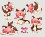  artist_request furry inumimi-syndrome long_hair open_mouth pink_eyes pink_hair twintails 