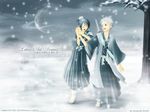  bleach hinamori_momo hitsugaya_toushirou snow winter 