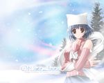  animal_ears catgirl kitazato_shigure sakaki_maki snow snow_(game) studio_mebius winter 