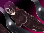 blindfold bodysuit breasts brown_eyes catsuit dimension_empire_domigulas large_breasts latex latex_suit mask red_hair skin_tight x-ray 