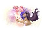  akemi_homura black_hair kaname_madoka mahou_shoujo_madoka_magica naked nude pink_hair purple_eyes red_eyes space vividgrim 