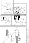  2girls absurdres basket burn_scar child comic dorei_to_no_seikatsu_~teaching_feeling~ drooling faceless faceless_female family food good_end greyscale hair_ornament hairclip highres hitsuji_(sangitanmeka) if_they_mated monochrome multiple_girls older pie scar silent_comic sylvie_(dorei_to_no_seikatsu) waving 