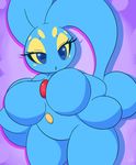  2016 anthro big_eyelashes blue_eyes breasts female kirbot12 legendary_pok&eacute;mon looking_at_viewer manaphy nintendo pok&eacute;mon pok&eacute;morph solo thick_thighs video_games voluptuous 