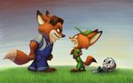  canine child disney fox fur gideon_grey grey_fur judy_hopps lagomorph mammal nick_wilde nik159 orange_fur rabbit size_difference young zootopia 