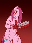  2016 anthro anthrofied areola blood equine ethanqix female friendship_is_magic horse mammal meat_cleaver my_little_pony nipples nude pinkamena_(mlp) pinkie_pie_(mlp) pony pussy red_eyes solo 