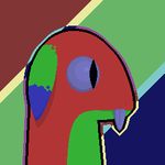  abstract_background aliasing ambiguous_gender big_ears blue_eyes blue_tongue bust_portrait low_res portrait redgreenblue side_view simple_background tongue tongue_out unknown_species 