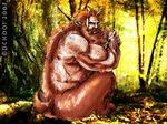  2007 butt dchooi deity forest hairy male muscular pan_(deity) satyr solo tagme tree 