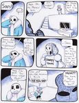  aftertale animated_skeleton better_version_at_source bone clothed clothing comic dialogue drawer english_text loverofpiggies male papyrus_(undertale) sans_(undertale) skeleton stairs television text undead undertale video_games 