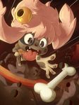  anthro bone canine dofus lilotte mammal open_mouth running solo tongue tongue_out young 