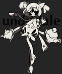 bow bubble_skirt copyright_name cup extra_eyes fangs fewer_digits greyscale hair_bow insect_girl karabako monochrome monster_girl muffet multiple_arms skirt solo spider_girl teacup teapot two_side_up undertale 