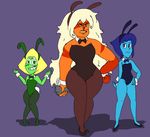  alien bunny_costume clothing female gem_(species) jasper_(steven_universe) lapis_lazuli_(steven_universe) necktie peridot_(steven_universe) steven_universe unknown_artist wide_hips 