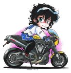 amano_onsa bakuon!! commentary_request ground_vehicle motor_vehicle motorcycle mt-01 norio_(459factory) solo yamaha 