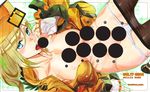  arcade_stick ashiomi_masato bad_id bad_twitter_id blonde_hair blue_eyes censored controller fellatio_gesture fingerless_gloves game_controller gloves guilty_gear guilty_gear_xrd hat jacket joystick looking_at_viewer millia_rage novelty_censor open_clothes open_jacket oral_simulation panties panty_pull pantyhose pantyhose_pull sexually_suggestive sheer_legwear solo template underwear white_panties 