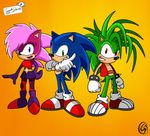  6growercrower4 anthro blue_fur female fur green_eyes group hedgehog looking_at_viewer male mammal manic_the_hedgehog sonia_the_hedgehog sonic_(series) sonic_the_hedgehog sonic_underground 