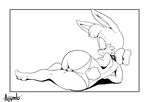  argento black_and_white bunnie_rabbot butt clothing female lagomorph mammal monochrome panties sonic_(series) underwear 