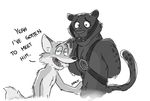  anthro bdsm black_jaguar bondage bound disney feline jaguar male mammal renato_manchas simple_background source_request unknown_artist white_background zootopia 