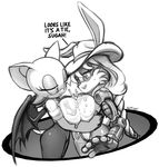  2016 anthro bat big_breasts breast_squish breasts bunnie_rabbot duo english_text female is_(artist) lagomorph mammal rabbit rouge_the_bat sonic_(series) text 