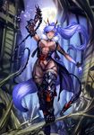  animal_ears blue_eyes breasts eyepatch large_breasts pixiv_fantasia pixiv_fantasia_t shinazo solo tail thighhighs whip 