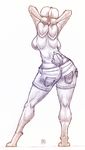  2016 anthro big_butt breasts butt clothed clothing dukebarbatos female jeans lagomorph long_ears mammal pants rabbit side_boob simple_background sketch solo standing thick_thighs topless 