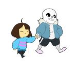  animated_skeleton bone clothed clothing duo eyes_closed hades hair hand_holding hoodie human male mammal protagonist_(undertale) sans_(undertale) skeleton slippers sweater undead undertale video_games 