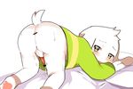  all_fours asriel_dreemurr blush bottomless butt caprine censored clothed clothing cub cum cum_on_butt gimlet goat looking_back male mammal monster pawpads penis raised_butt solo tapering_penis tears yellow_eyes young 
