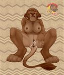  animal_genitalia animal_pussy anthro anus breasts brown_fur cum cum_in_pussy cum_inside cum_on_pussy delkon disney feline feline_pussy female fur lion mammal nipples nude open_mouth pussy red_eyes sarabi solo spread_legs spreading the_lion_king yellow_sclera 