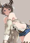  animal_ears breasts detached_sleeves erune fur granblue_fantasy grey_hair kawaty medium_breasts sideboob solo sutera_(granblue_fantasy) 