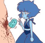  1girl blue_hair blue_skin blush breasts gem gnome-no hetero lapis_lazuli_(steven_universe) lowres midriff old_man penis simple_background size_difference steven_universe testicles water white_background 