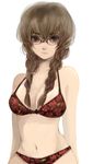  bad_id bad_pixiv_id bikini black_eyes braid brown_hair copyright_request glasses long_hair reno_(cannabis) solo swimsuit twin_braids 